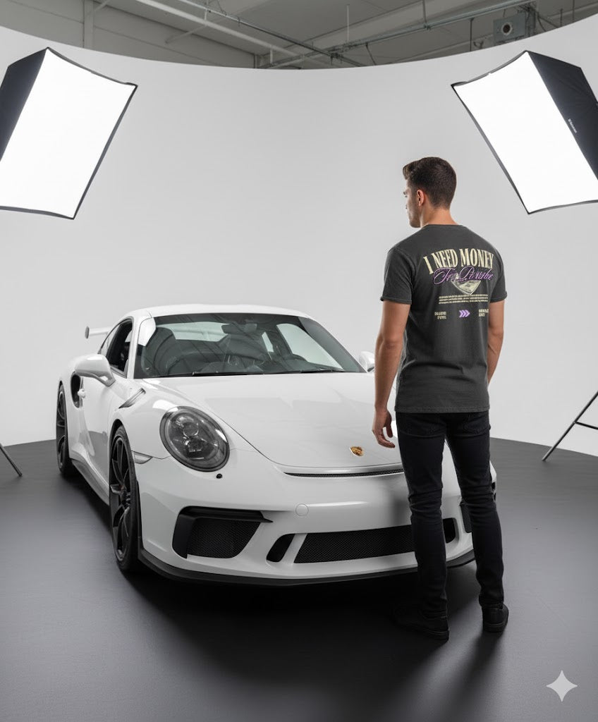 Camiseta "I Need Money For Porsche" Blood Fuel - Estilo Vintage y Calidad Premium