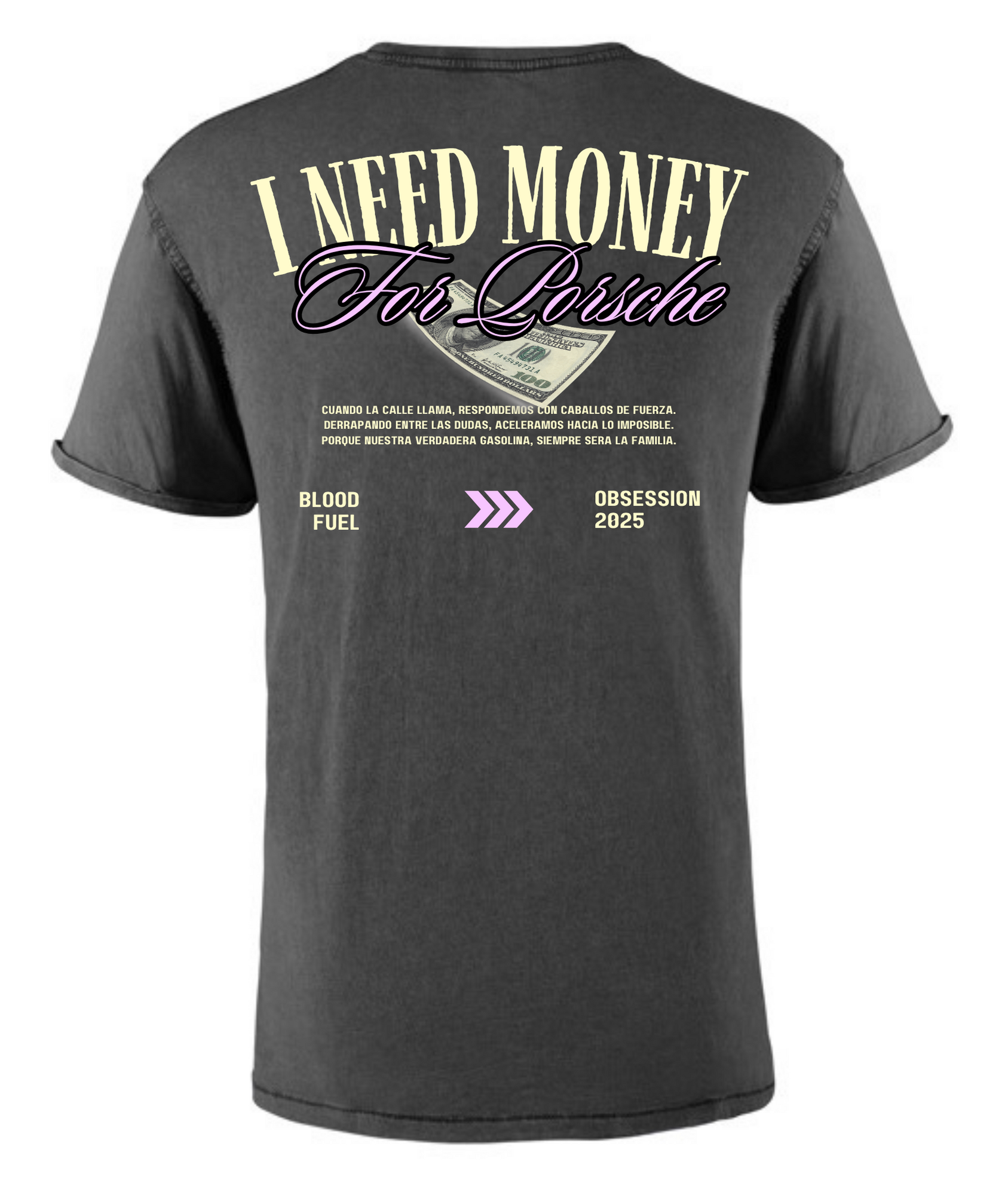 Camiseta "I Need Money For Porsche" Blood Fuel - Estilo Vintage y Calidad Premium
