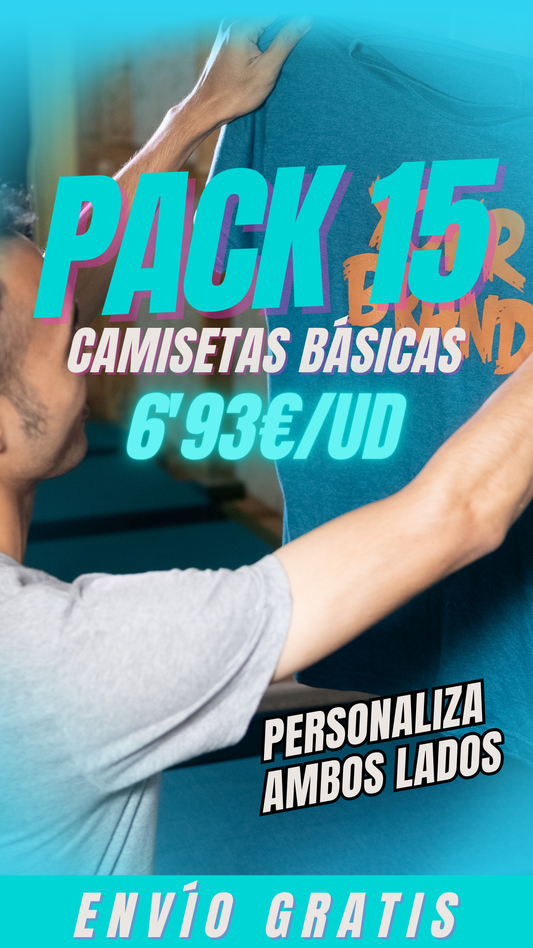 PACK 15 CAMISETA UNISEX PROMOCIÓN