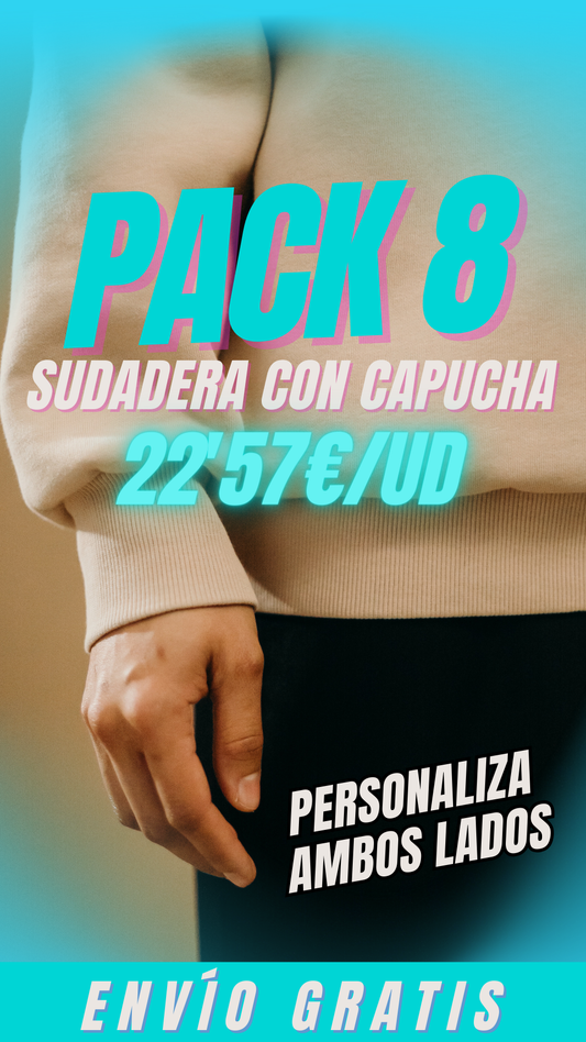 PACK 8 SUDADERAS CON CAPUCHA PROMOCIÓN
