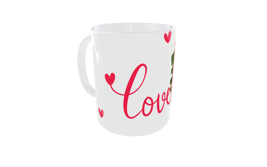 Taza personalizada con foto y nombres – Diseño LOVE