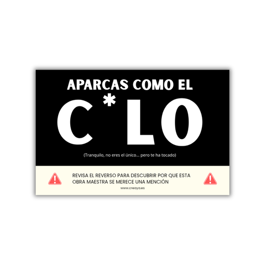 Pack 20 Tarjetas - 🅿️ Aparcas Como El C*lo