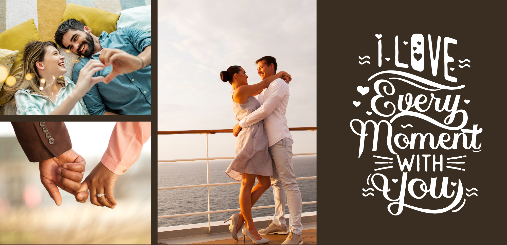 Taza personalizada con 3 fotos y frase – Diseño collage (Especial San Valentín)