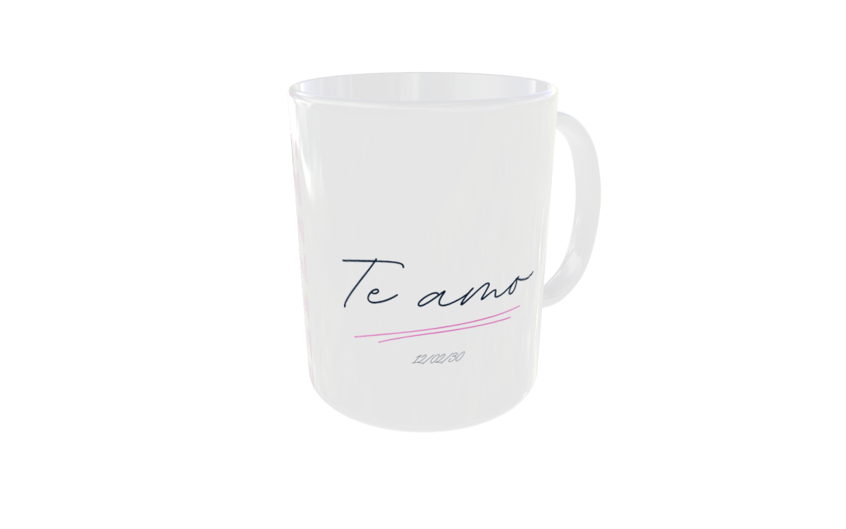 Taza personalizada con 2 fotos y fecha – “Te amo”