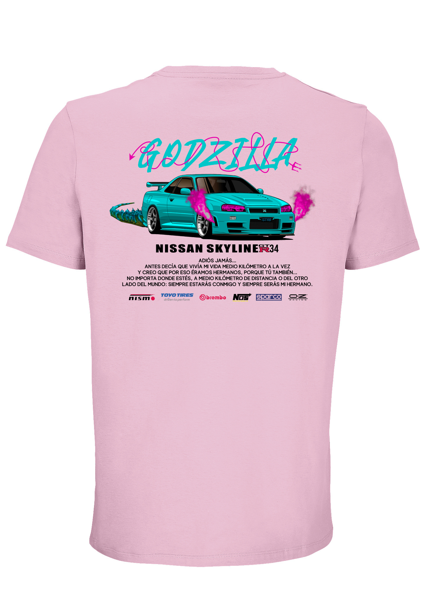 Camiseta Godzilla R34 – Nissan Skyline GT-R | Algodón Orgánico