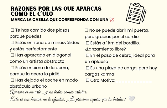 Pack 20 Tarjetas - 🅿️ Aparcas Como El C*lo