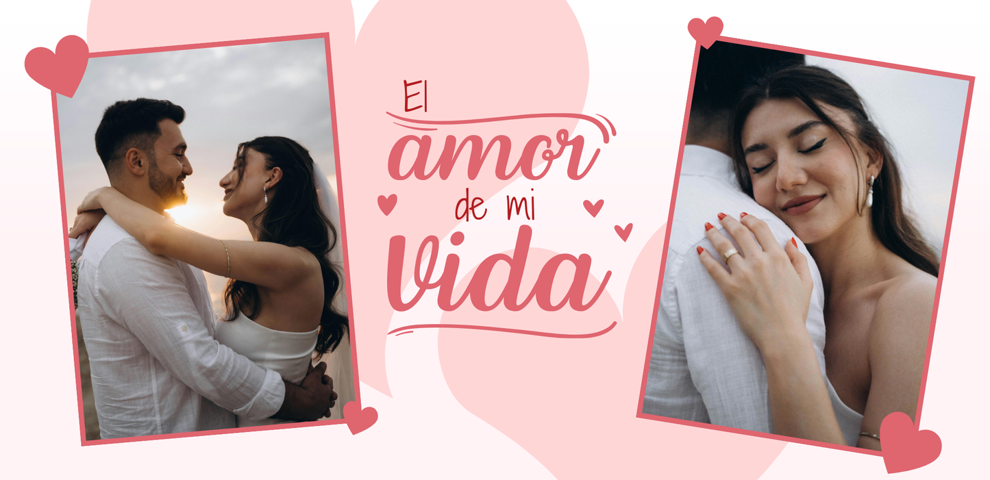 Taza personalizada con 2 fotos – “El amor de mi vida”