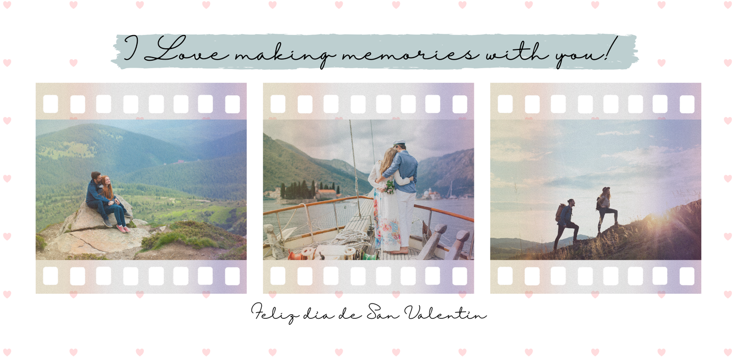 Taza personalizada con 3 fotos – Diseño carrete (Especial San Valentín)