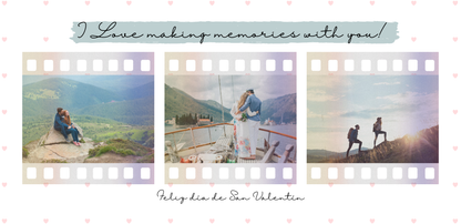 Taza personalizada con 3 fotos – Diseño carrete (Especial San Valentín)