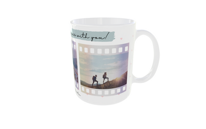 Taza personalizada con 3 fotos – Diseño carrete (Especial San Valentín)