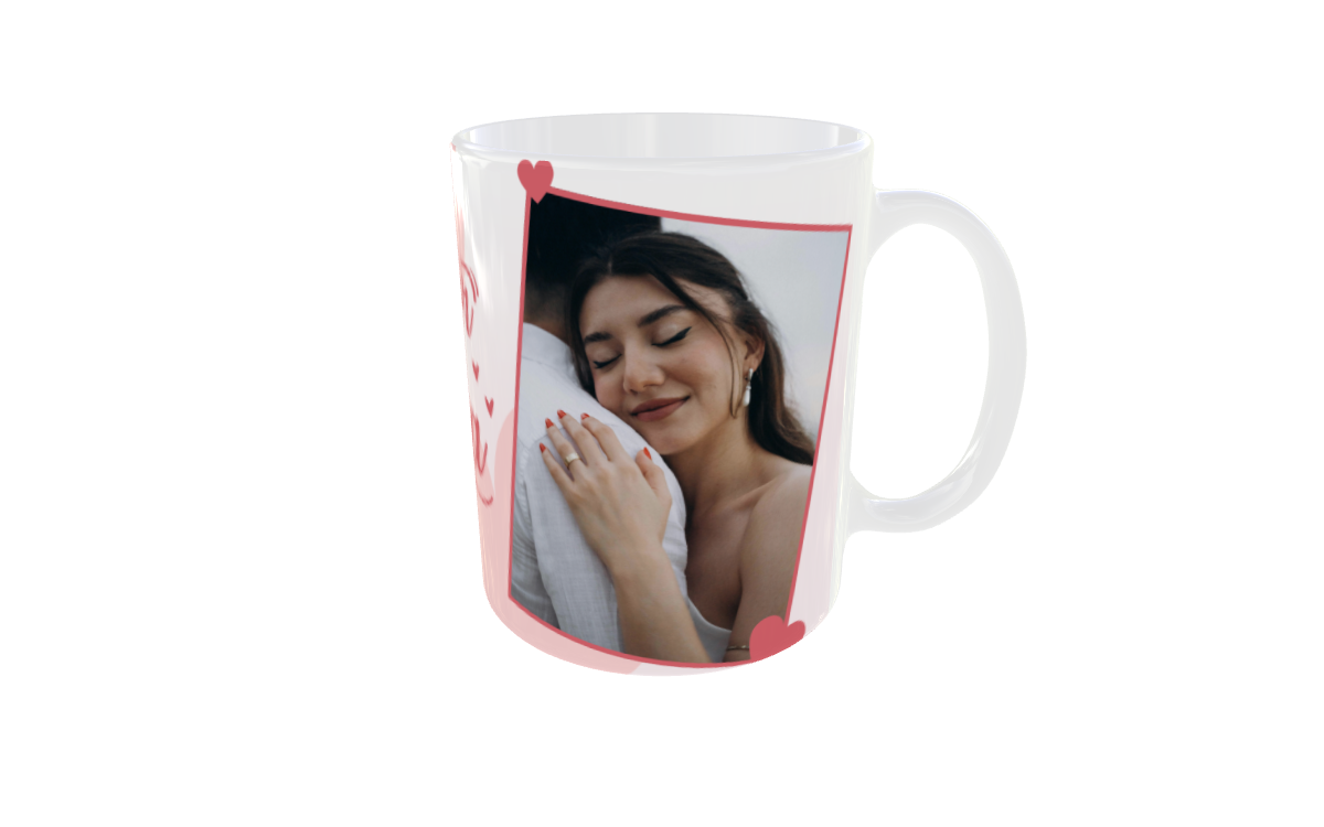 Taza personalizada con 2 fotos – “El amor de mi vida”