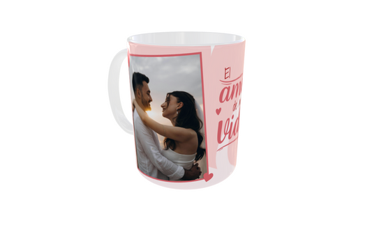 Taza personalizada con 2 fotos – “El amor de mi vida”