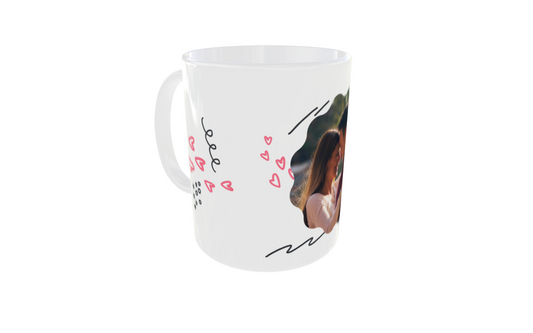 Taza personalizada con foto – Diseño romántico (Especial San Valentín)